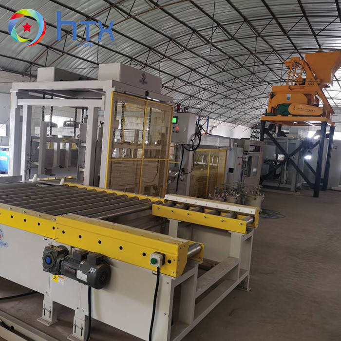 Sistema automático de controlo PLC Linha de produção de pedra de chapa Máquina de enchimento de blocos de retenção de concreto